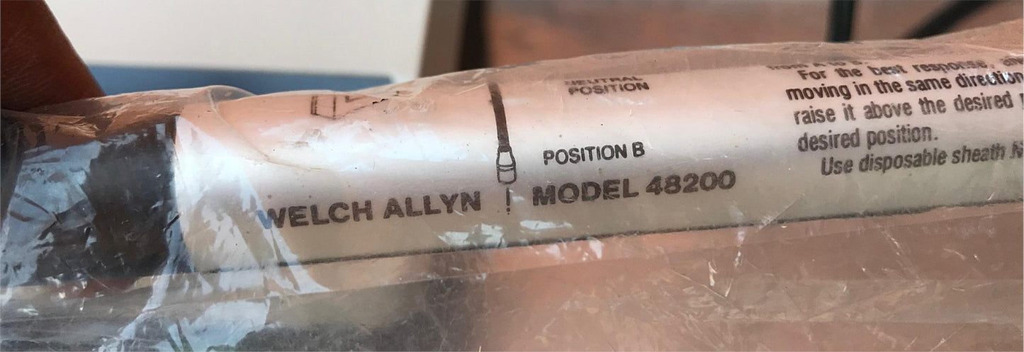 WELCH ALLYN 48830 EXAM LITE BOX TUBE 48200 LIGHT PIPE FIBER OPTIC WATCH VIDEO
