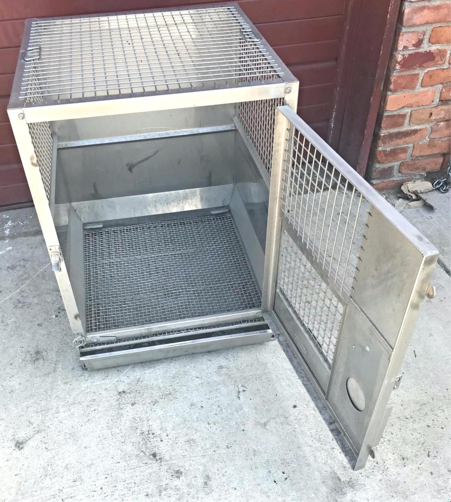 2 ACME VETERINARY PET CLINIC STAINLESS STEEL CAGE RACK WHEELS HUNT ANIMAL TURKEY