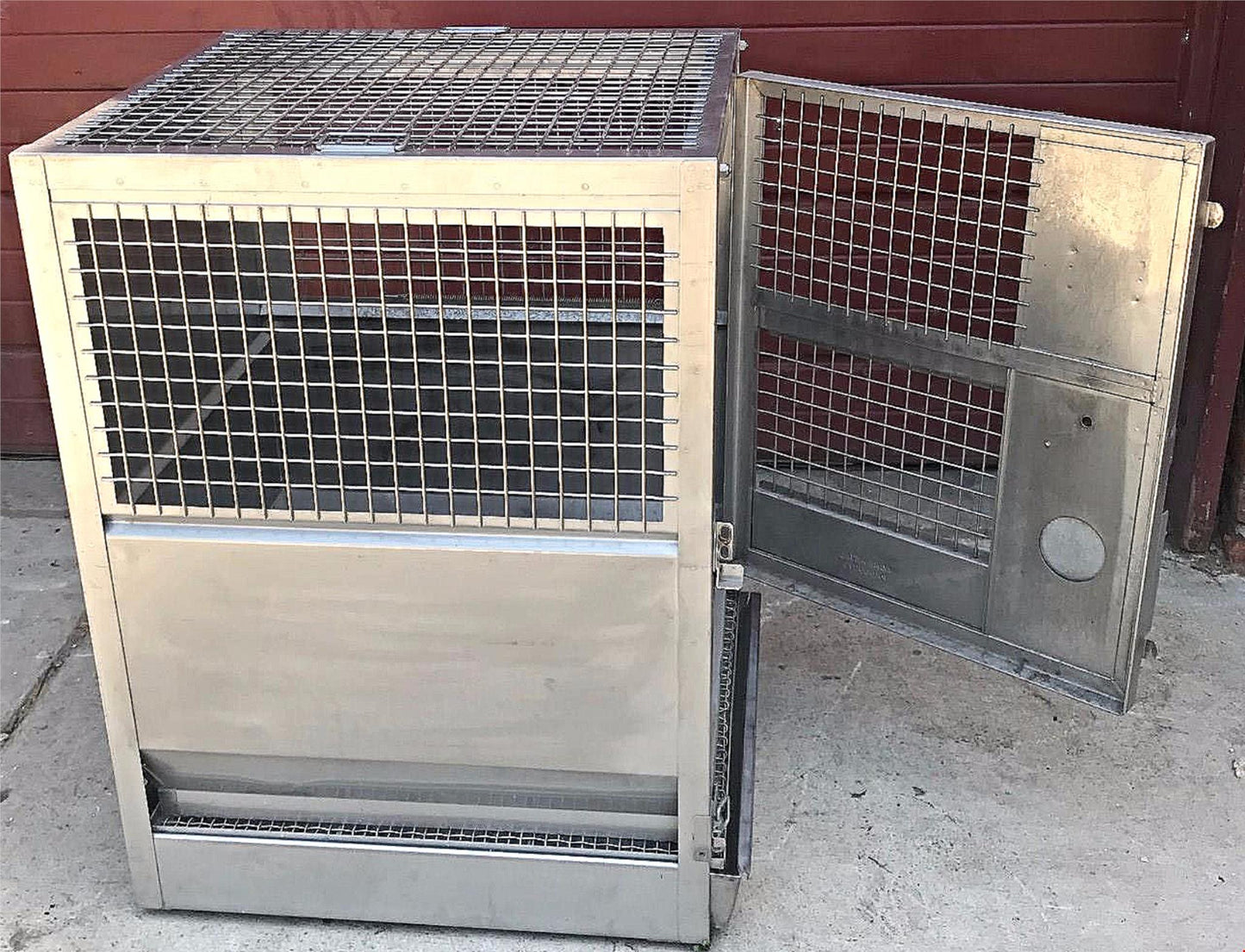 2 ACME VETERINARY PET CLINIC STAINLESS STEEL CAGE RACK WHEELS HUNT ANIMAL TURKEY