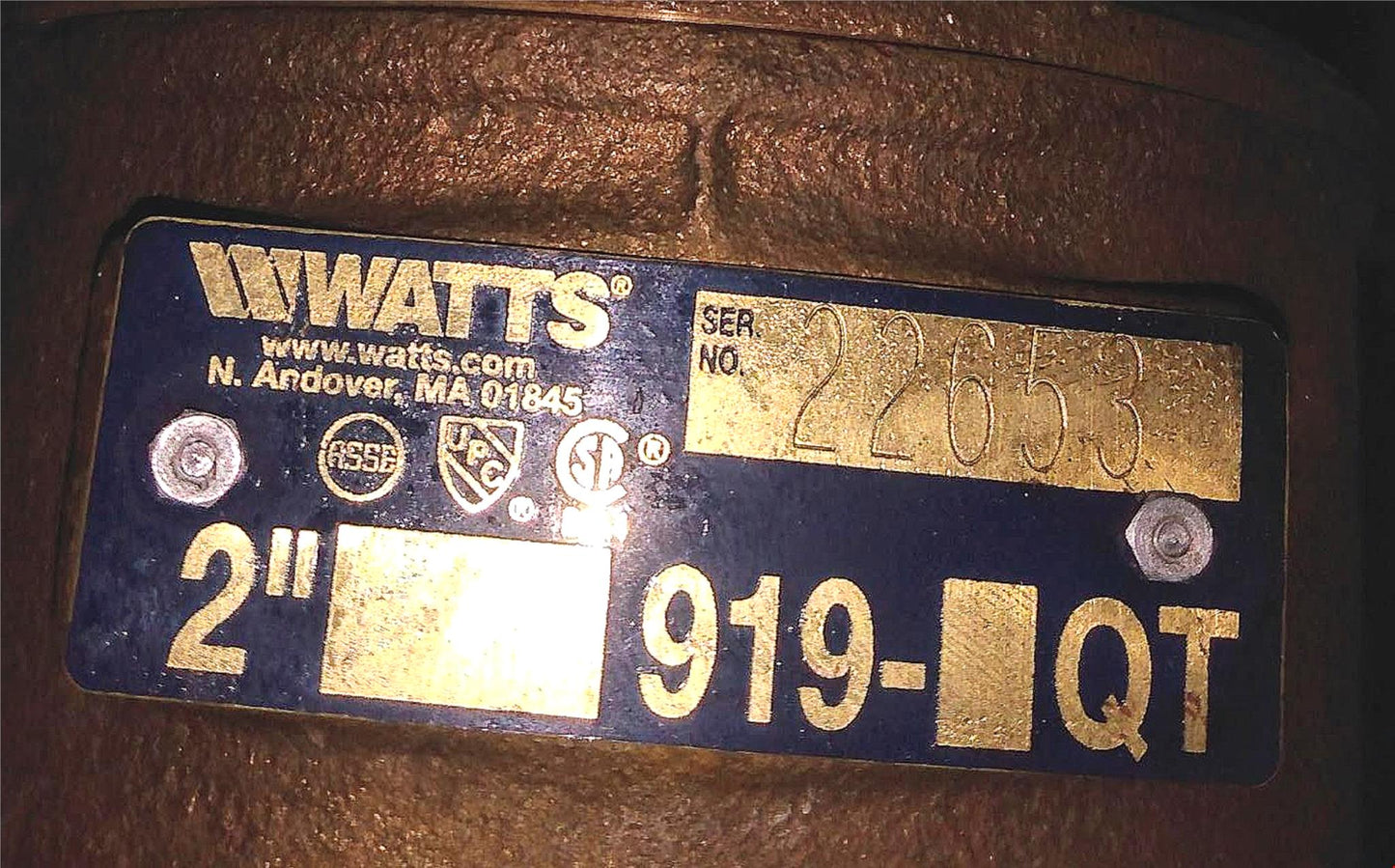 WATTS 919QT 2" REDUCED PRESSURE ZONE ASSEMBLY WATCH VIDEO FREE SHIPPING