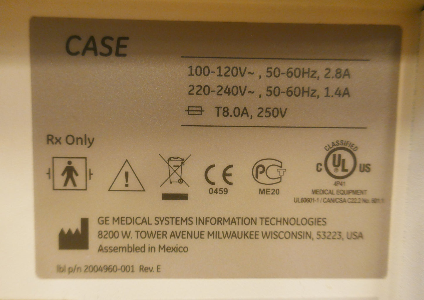 (2) GE CASE MEDICAL TREADMILL CONTROL with MANUAL FREE SHIP