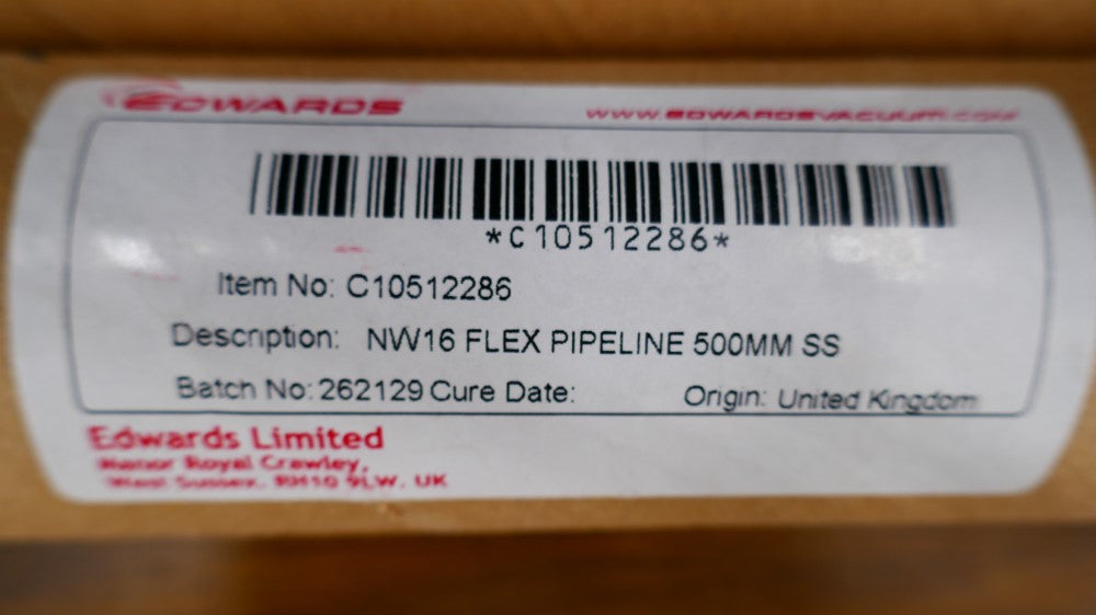 1 ONE UNIT OF ORIGINAL EDWARDS NW40 FLEXIBLE PIPELINE 500mm S/S FREE SHIPPING