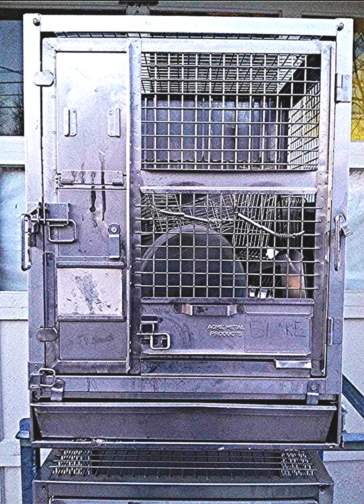 2 ACME VETERINARY PET CLINIC STAINLESS STEEL CAGE RACK WHEELS HUNT ANIMAL TURKEY