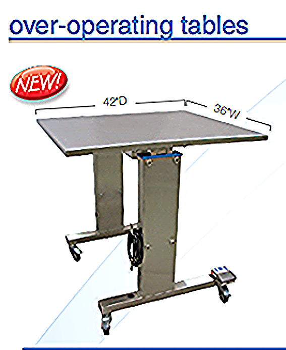 PEDIGO MOTORIZED Instrument Operation Table w/Casters Height Adjustable P-5190-E
