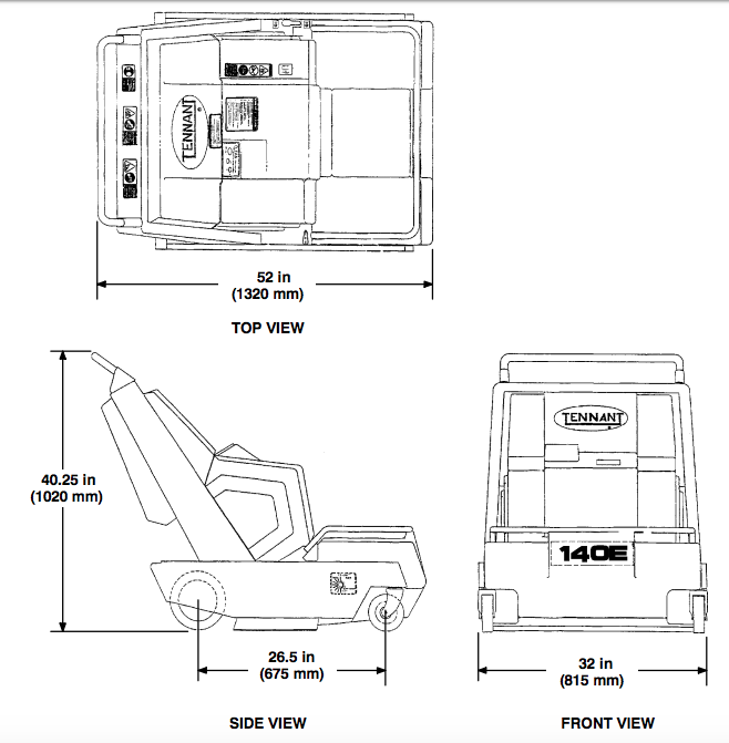 TENNANT 140-E NOBLES SCOUT 37B WALK BEHIND AUTO POWER SWEEPER WATCHVIDEOFREESHIP