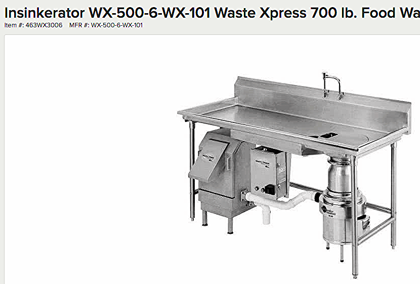 WASTE XPRESS INSINKERATOR DISPOSAL CONTROL CENTER WX101A-3 FOOD REDUCTION SYSTEM