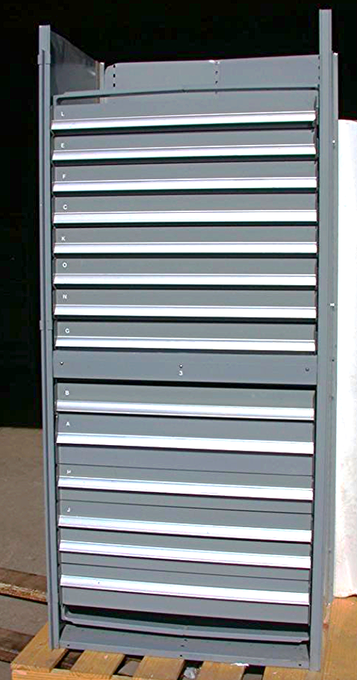 INDUSTRIAL DESIGN LYON HEAVY DUTY METAL CABINET 14 DRAWERS 7ft H x 36" W x 26" D