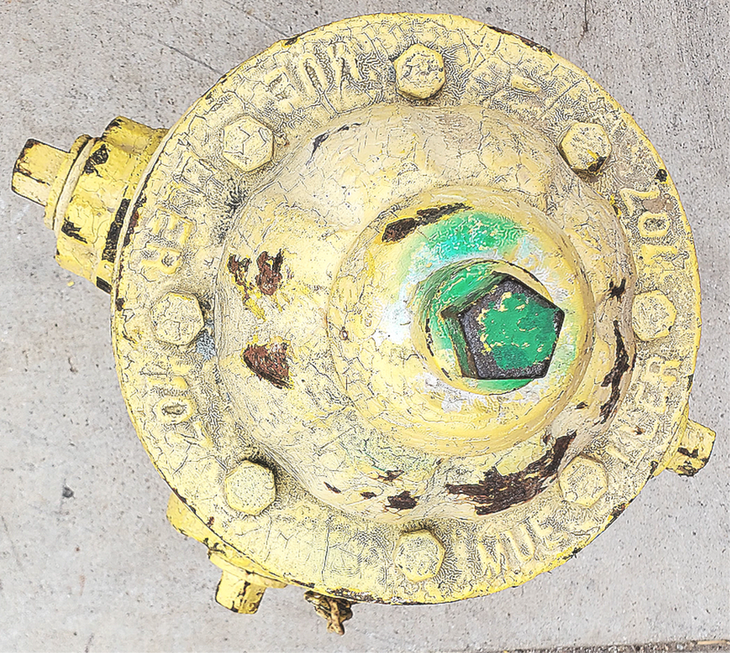 RARE 1974 VINTAGE COMPLETE MUELLER YELLOW BRASS 5-1/4" "IMPROVED" FIRE HYDRANT