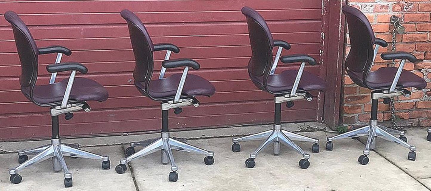 4 HERMAN MILLER EQUA FAUX LEATHER SWIVEL OFFICE ARMCHAIR CONTEMPORARY MODERN