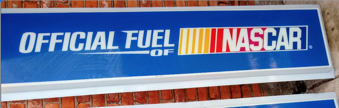 VINTAGE BIG 71" x 18" OFFICIAL FUEL NASCAR ACRYLIC DISPLAY SIGN FREE SHIP