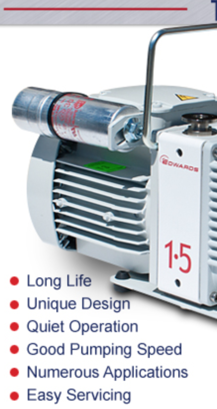 230Volt EDWARDS 1.5 E2M1.5 ROTARY VANE VACUUM PUMP wMANUAL WATCH VIDEO FREE SHIP