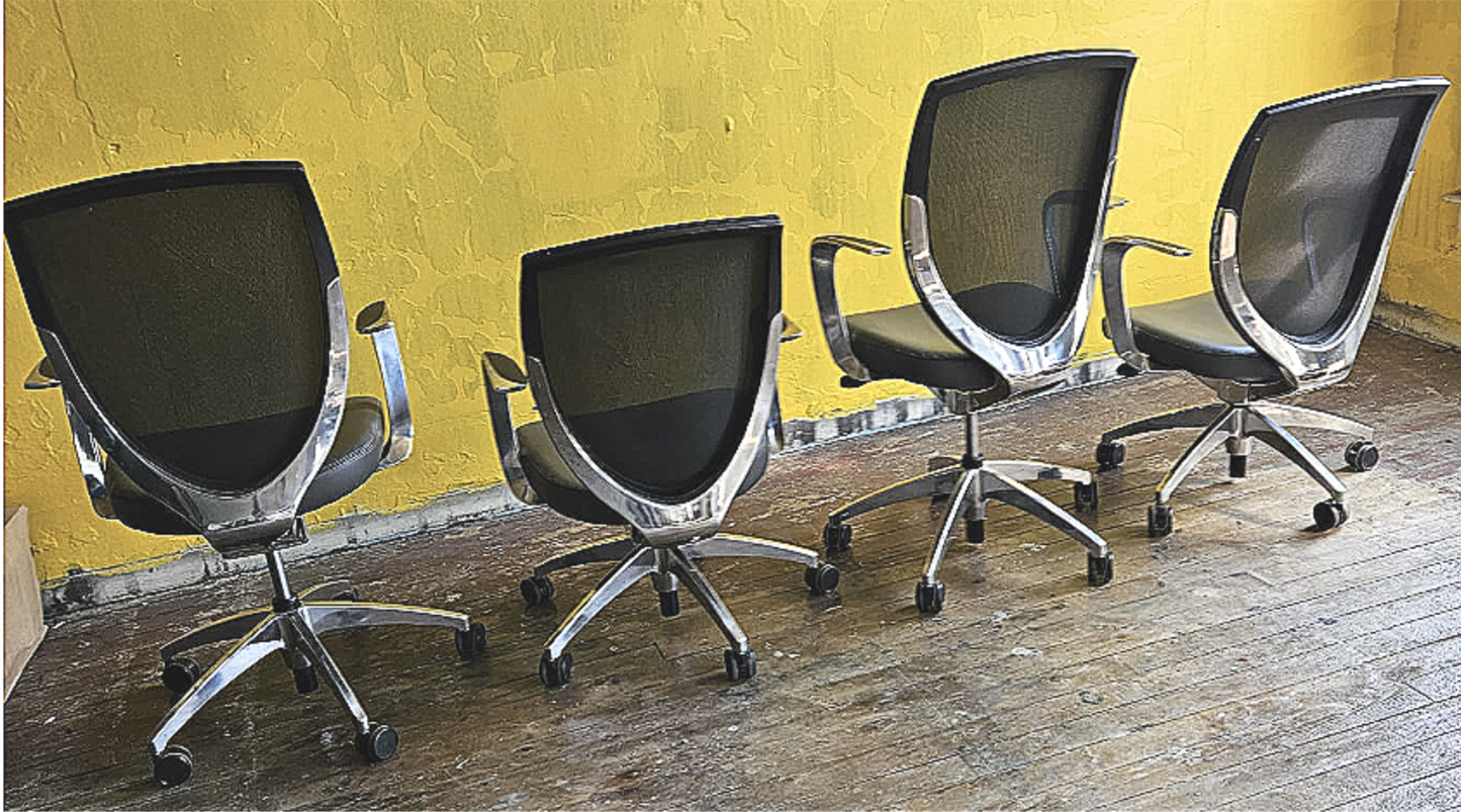 4 KIMBALL CONTEMPORARY MODERN WISH ERGONOMIC TASK TM SWIVEL OFFICE ARMCHAIRS