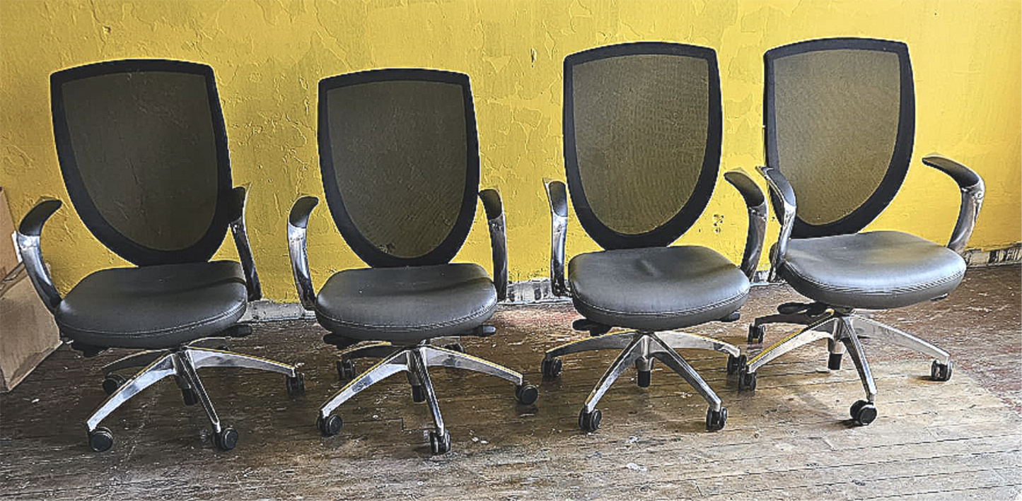 4 KIMBALL CONTEMPORARY MODERN WISH ERGONOMIC TASK TM SWIVEL OFFICE ARMCHAIRS