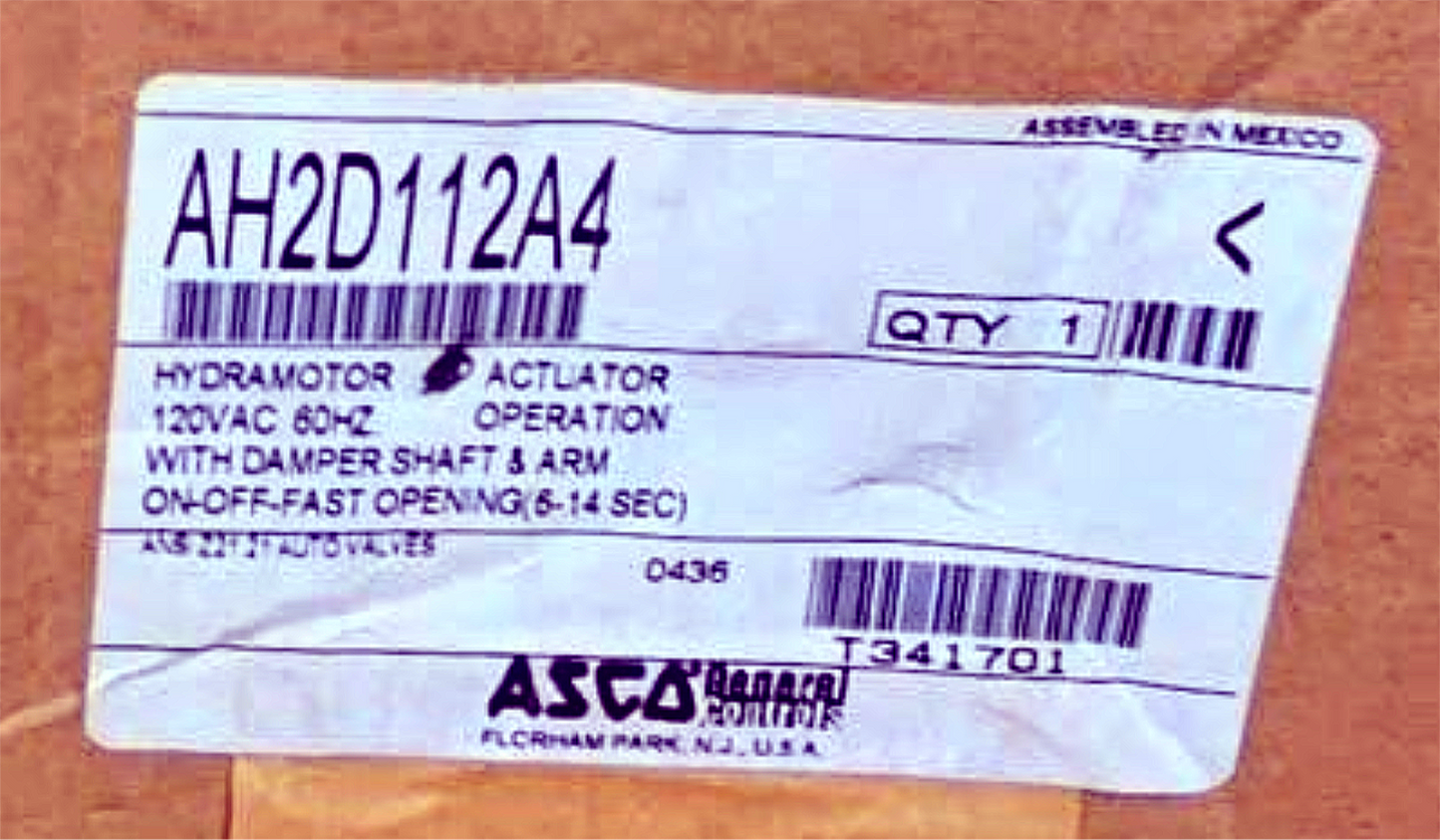 90-DAY-WARRANTY ASCO AH2D112A4 HYDRAMOTOR GAS VALVE DAMPER SHAFT & ARM FREE SHIP