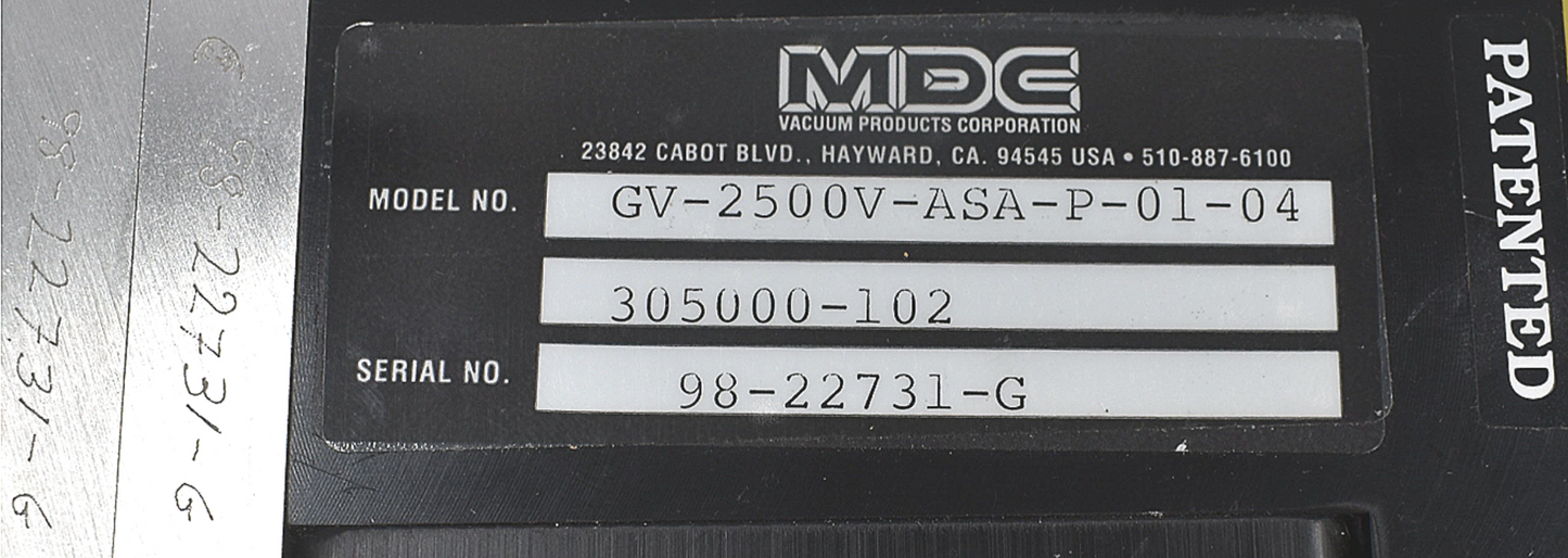 MDC GV-6000V-ASA-P0105 HIGH VACUUM ELECTRO PNEUMATIC GATE VALVE FREE SHIP