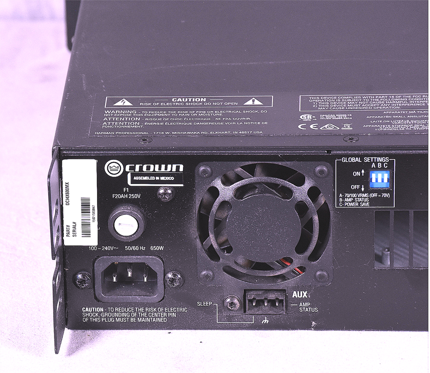 WARRANTY* CROWN DCi 4x600MX DRIVECORE 4x600WATT CHANNELS with OPERATIONAL MANUAL