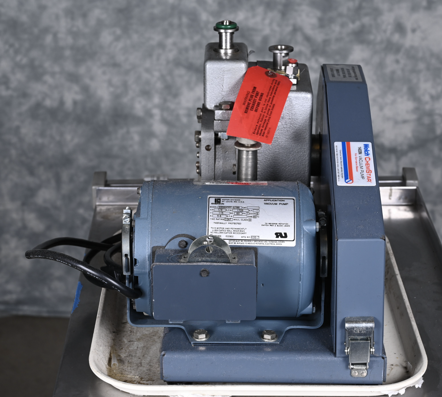 WELCH CHEMSTAR 1400N CHEMICHAL RESISTANT VACUUM PUMP 10.6cfm WATCHVIDEO FREESHIP