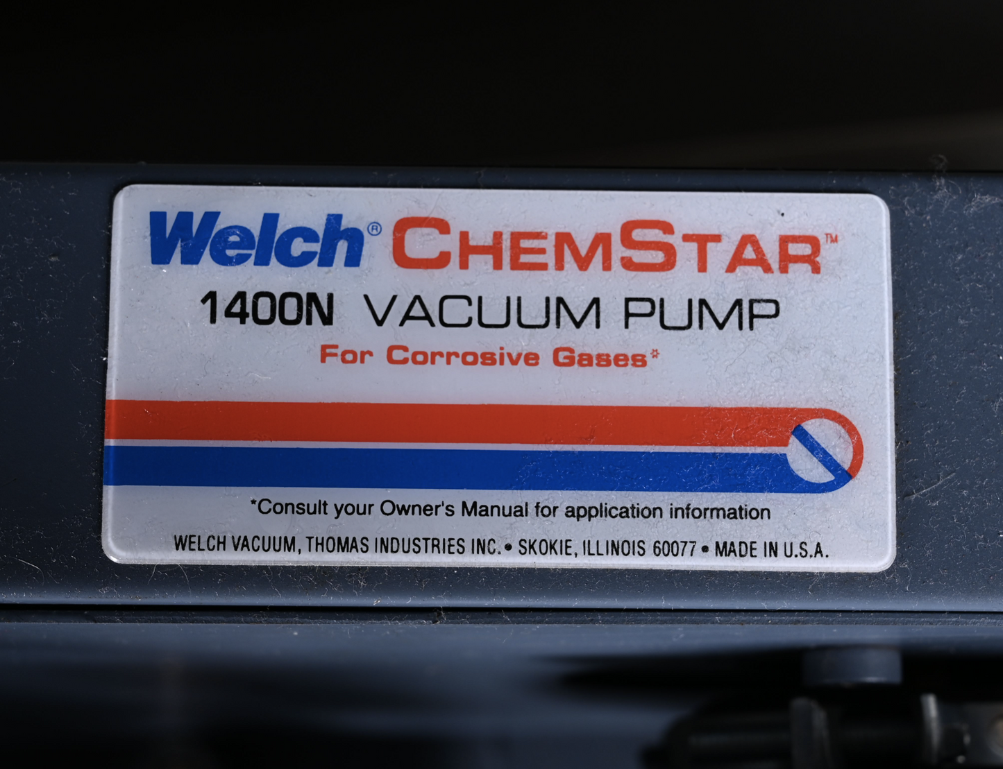 WELCH CHEMSTAR 1400N CHEMICHAL RESISTANT VACUUM PUMP 10.6cfm WATCHVIDEO FREESHIP
