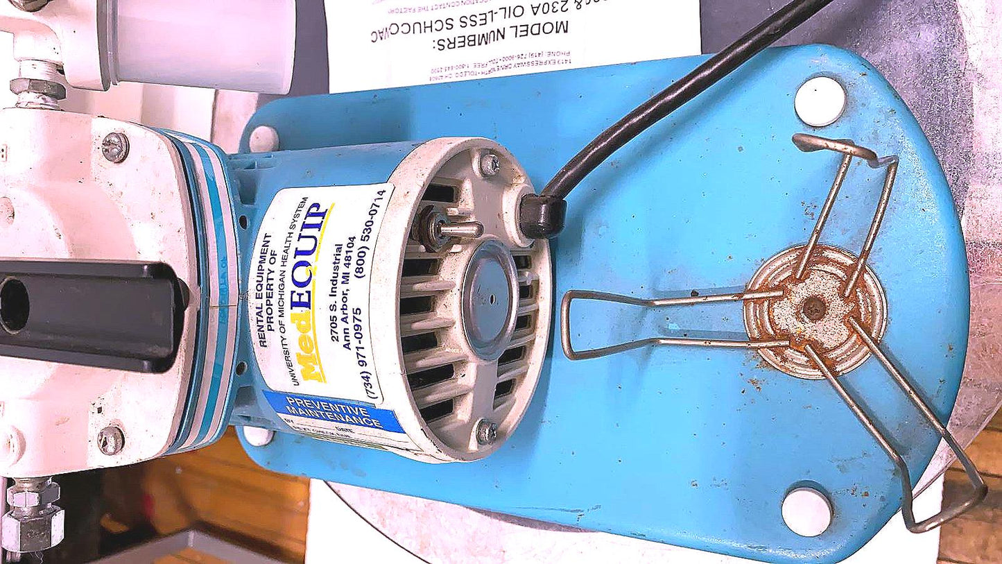 SCHUCO-VAC 130 MEDICAL ASPIRATOR OIL LESS ASPIRATION PUMP FREE SHIP WATCH VIDEO