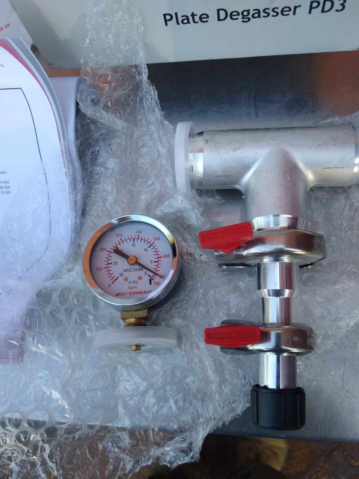 EDWARDS PD3 PLATE DEGASSER VACUUM CHAMBER FILM for ELECTRON MICROSCOPY FREE SHIP