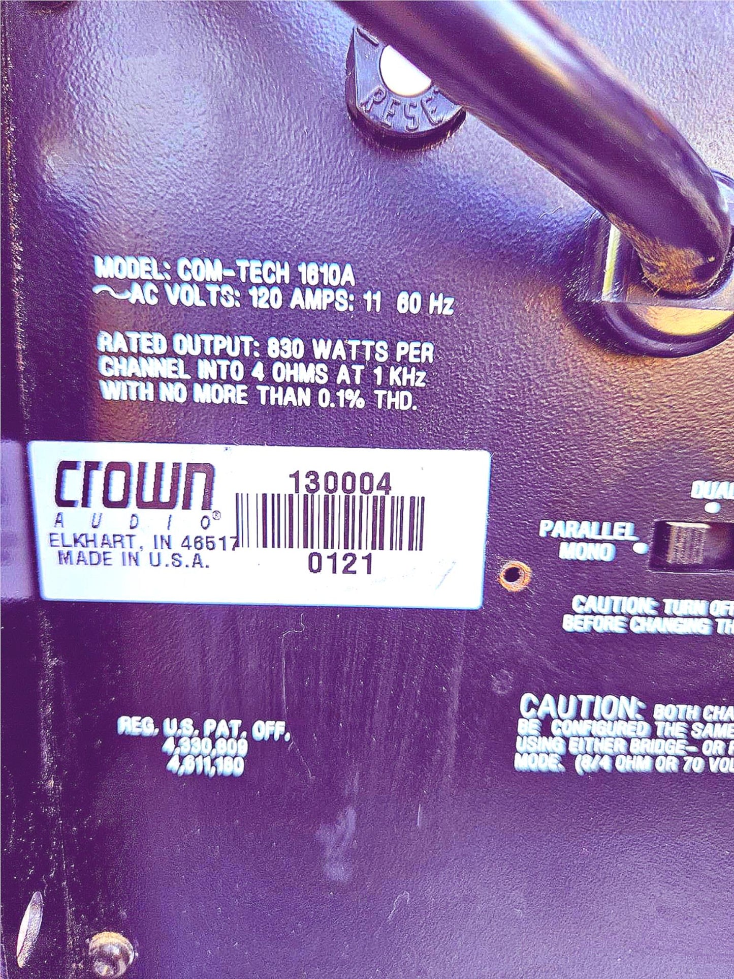 2 100%WARRANTY CROWN COM-TECH 1610 STEREO POWER AMPLIFIER DUAL CHANNEL AMPLIFIER