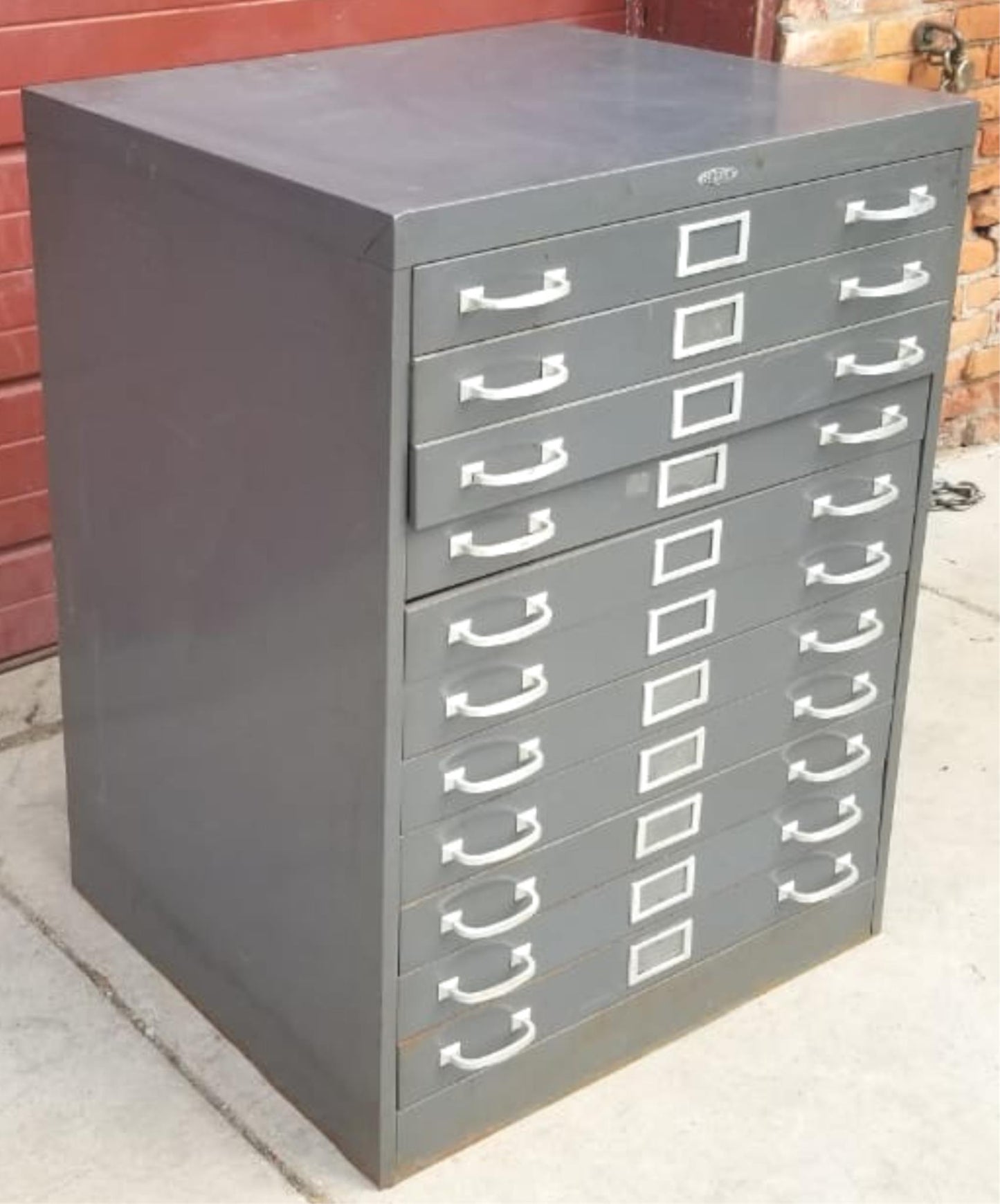 VINTAGE 1950's COLE STEEL MAP FILE STORAGE BIN CABINET DRAWER SYSTEM FREE SHIP