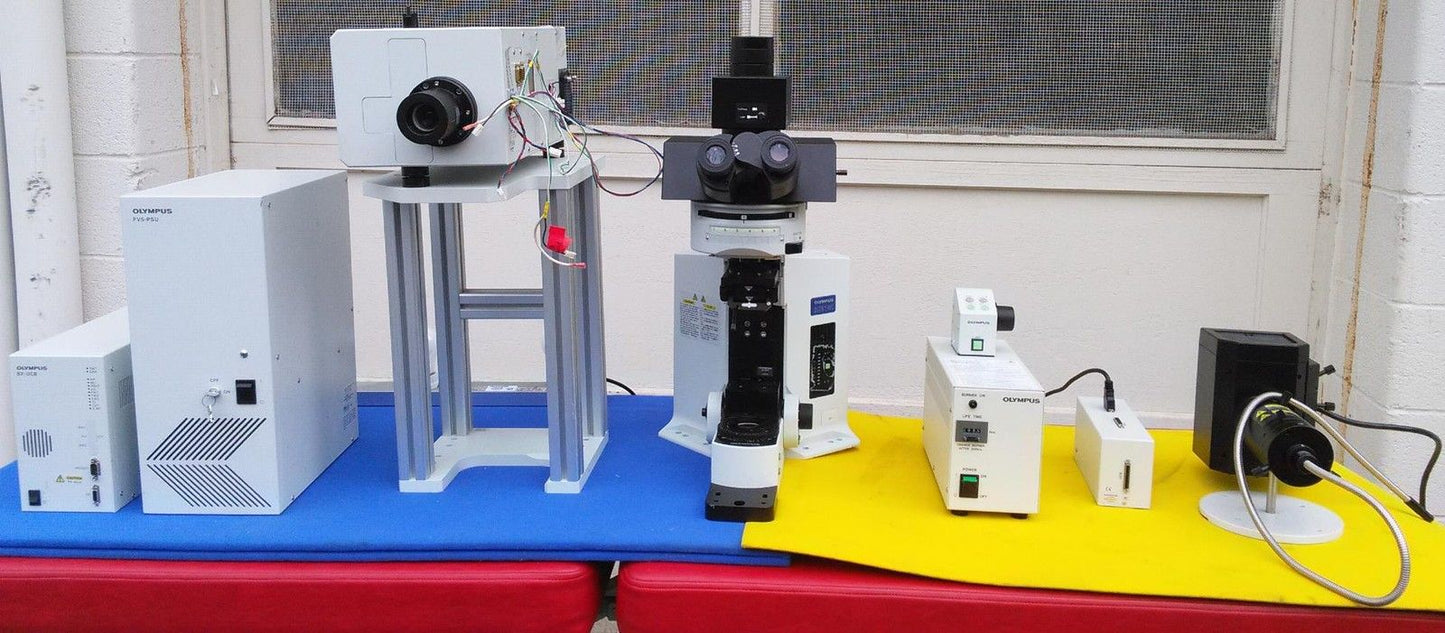 OLYMPUS BX61 WIF FLUOVIEW MICROSCOPE BX-UCB FV3-LVTWI FV300 FV5-PSU TW / U-IFFH