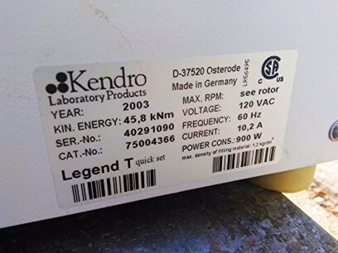 SORVALL LEGEND T with ROTOR KENDRO HERAEUS CENTRIFUGE WATCH VIDEO FREE SHIPPING