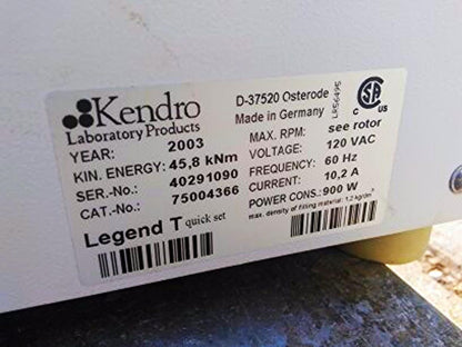 SORVALL LEGEND T with ROTOR KENDRO HERAEUS CENTRIFUGE WATCH VIDEO FREE SHIPPING