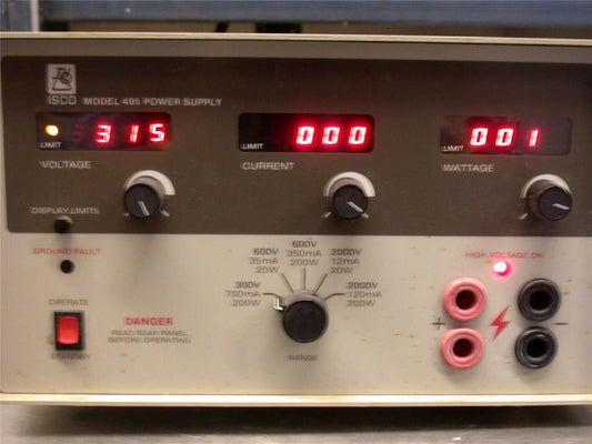 ISCO 495 High Voltage 2000 Power Supply - Powers Up & Display Operates PERFECTLY
