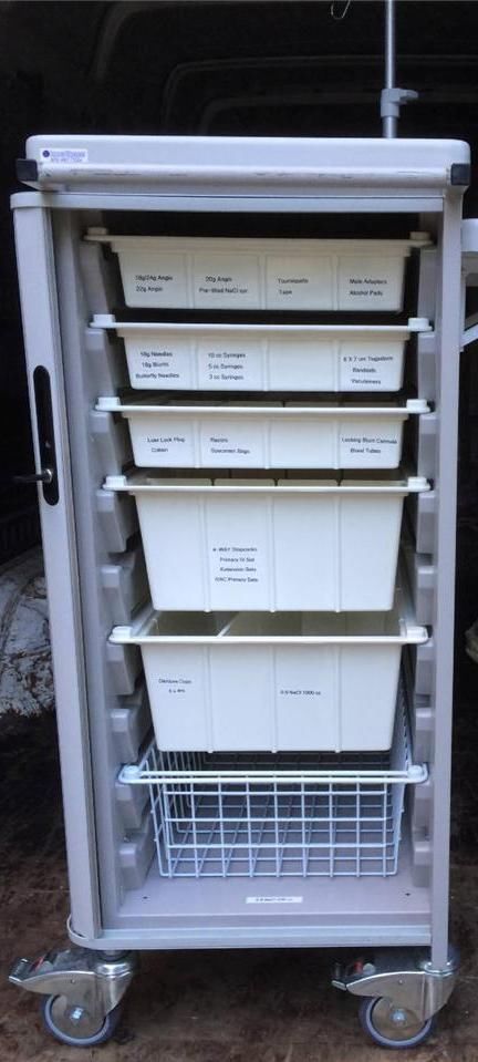 INNERSPACE 3750TT PROCEDURE SUPPLY MEDICAL CART Accessory Package w/ Key & Lock