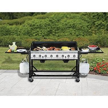 BAKERS & CHEFS COMPLETE Outdoor 8 Burner Event Grill PROPANE GAS Cart & Casters