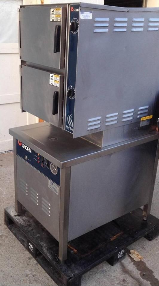 GROEN HYPLUS HY-6SG-24 M03 Pressureless Steamer 24" Cabinet Base 2Compartmt GAS