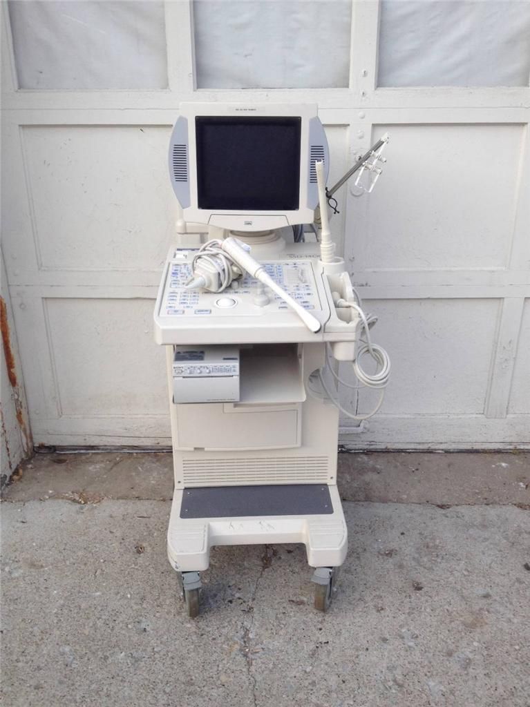 ALOKA SSD-1400 PROSTATE ULTRASOUND MULTIVIEW CART Two 5.0 One 3.5 PROBE PRINTER