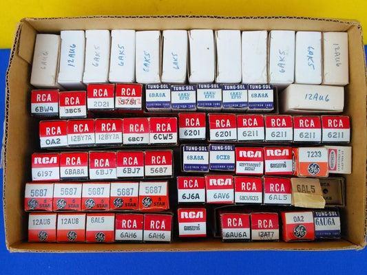 LOT OF RCA VACUUM TUBES INSIDE ORIGINAL BOXES BOX NEW OLD STOCK TUBE