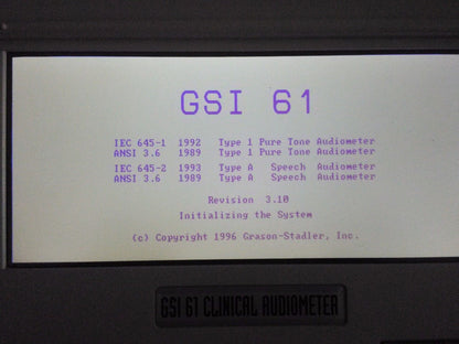 GRASON-STADLER GSI 61 TWO CHANNEL CLINICAL AUDIOMETER with ACCESSORIES