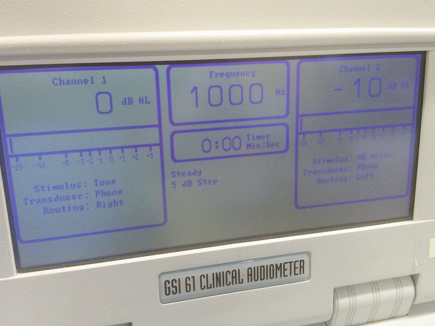 GRASON-STADLER GSI 61 TWO CHANNEL CLINICAL AUDIOMETER with ACCESSORIES