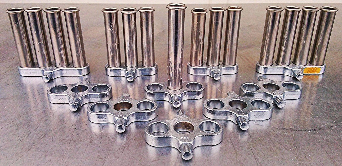 IEC 15 SHIELD 15 ml CENTRIFUGE INSERT TUBES TWO 355 & EIGHT 354 TRUNNION RING S