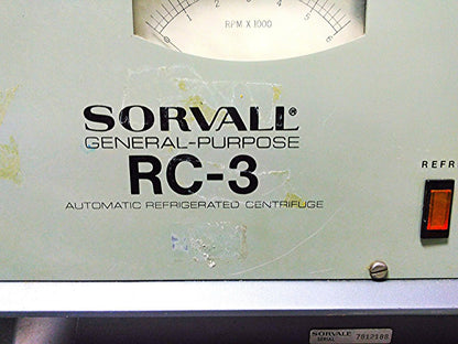 SORVALL RC-3 LOW SPEED REFRIGERATED FLOOR CENTRIFUGE HG-4L ROTOR TESTED PERFECT