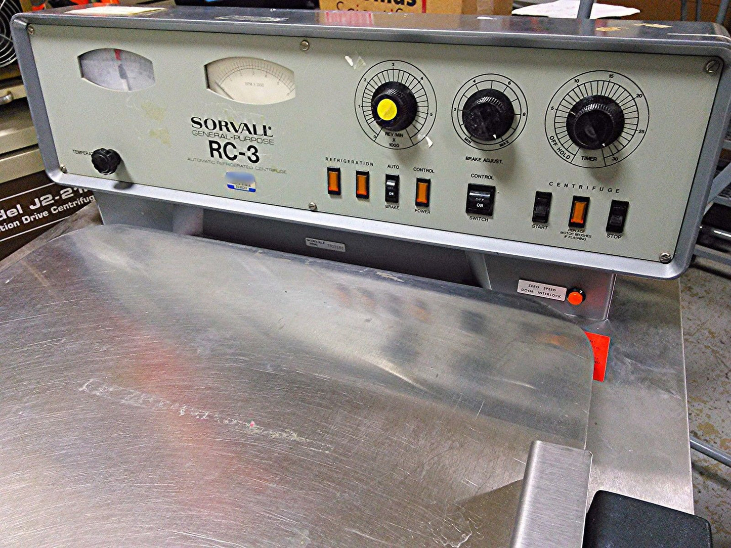 SORVALL RC-3 LOW SPEED REFRIGERATED FLOOR CENTRIFUGE HG-4L ROTOR TESTED PERFECT