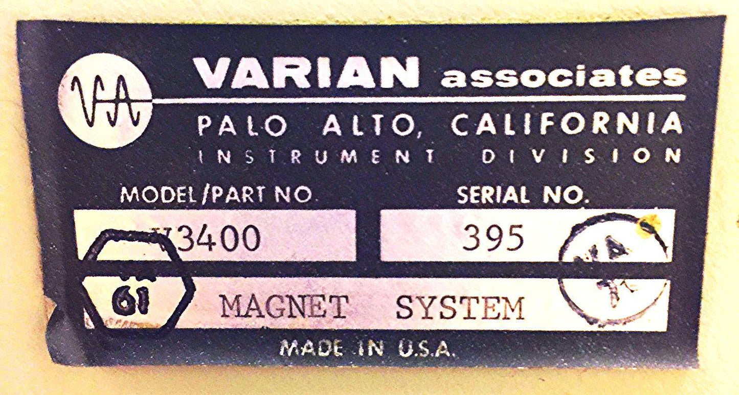 VARIAN V3400 MAGNET SYSTEM plus the FIELDIAL MARK I REGULATOR