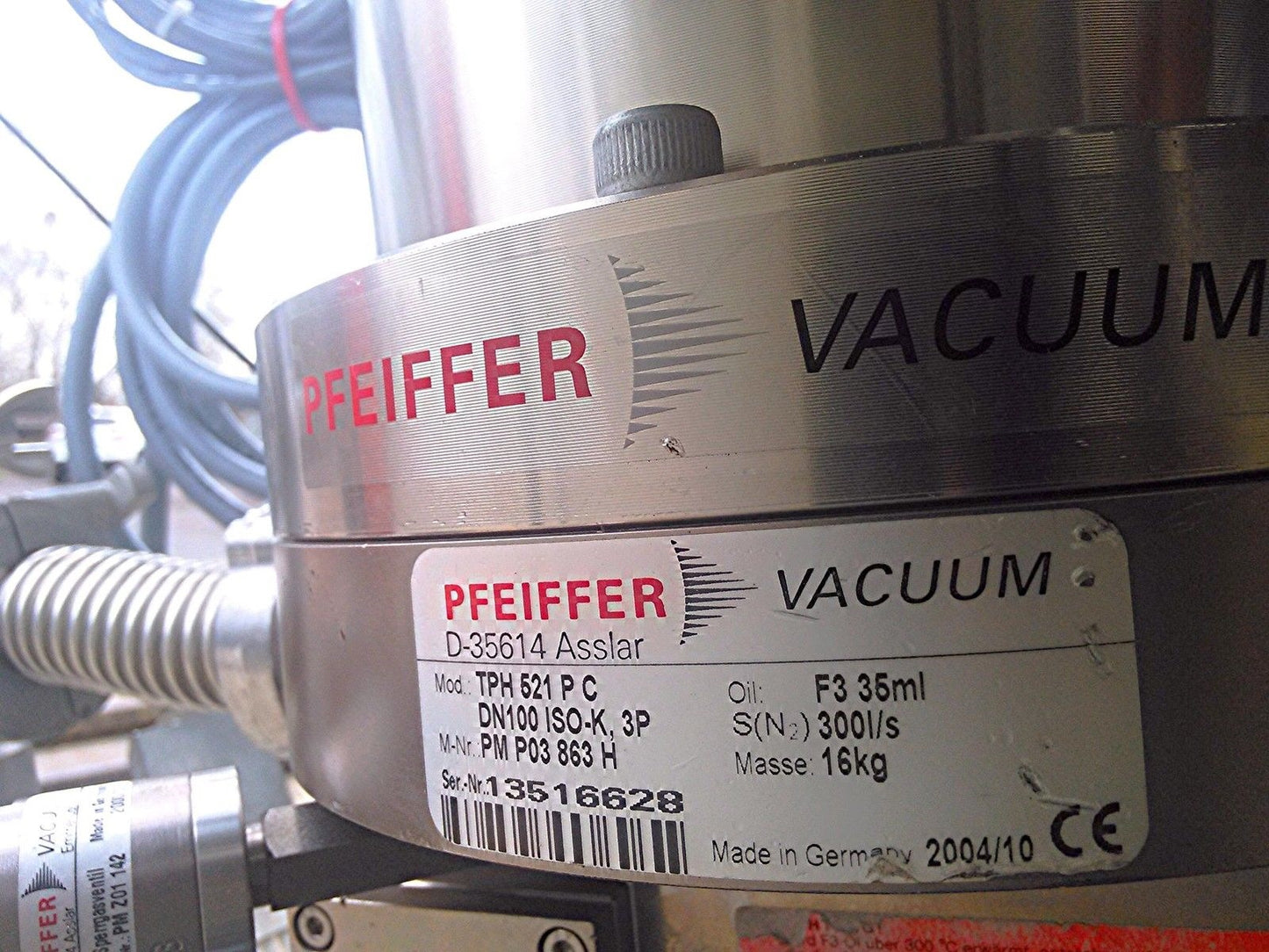 PFEIFFER TURBO MOLECULAR VACUUM PUMP TPH 521 P C DN100 ISO-K 3P PM P03 863 H