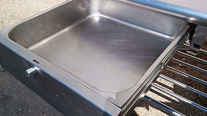 RARE 2 BOWL DRAWERS FAUCET s HEAVY GAUGE STEEL COMMERCIAL SINK 115w x 33d & RACK