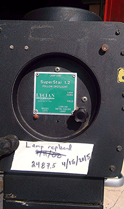 LYCIAN 1275 SuperStar 1.2 Followspot SPOTLIGHT 1200W HP lamp POWER SUPPLY STAND