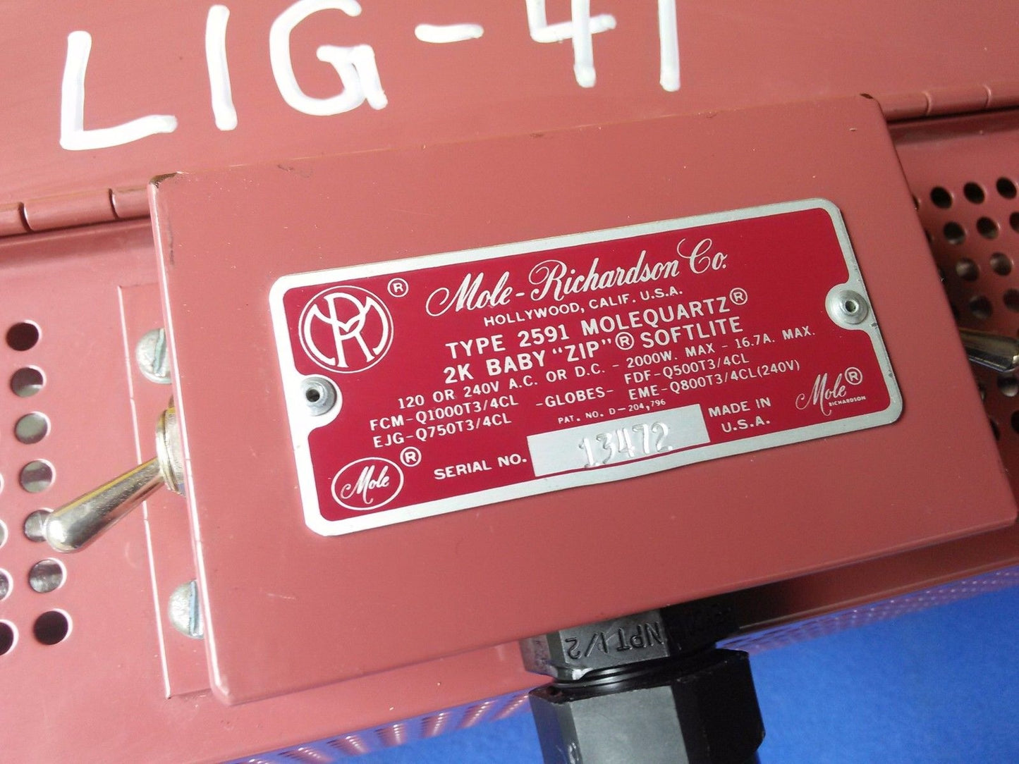 MOLE MOLE-RICHARDSON CO. TYPE 2591 MOLEQUARTZ 2K BABY ZIP SOFTLITE