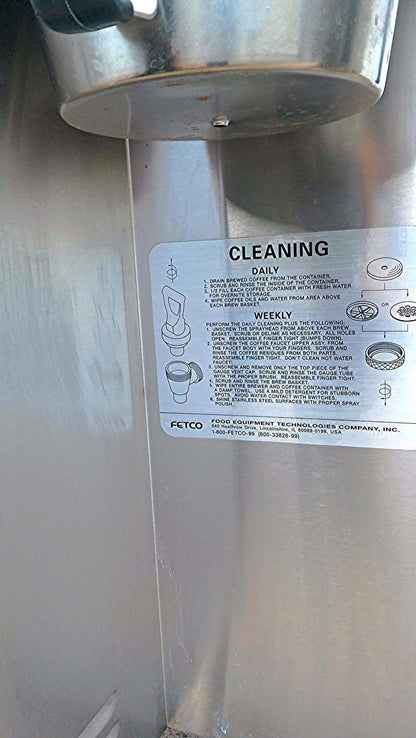 FETCO CBS-52H15 1.5 GALLON Coffee Machine BREW PERCULATOR