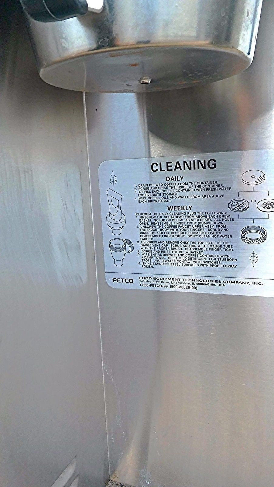 FETCO CBS-52H15 1.5 GALLON COFFEE MACHINE BREW PERCULATOR BREWER NSF FREE SHIP