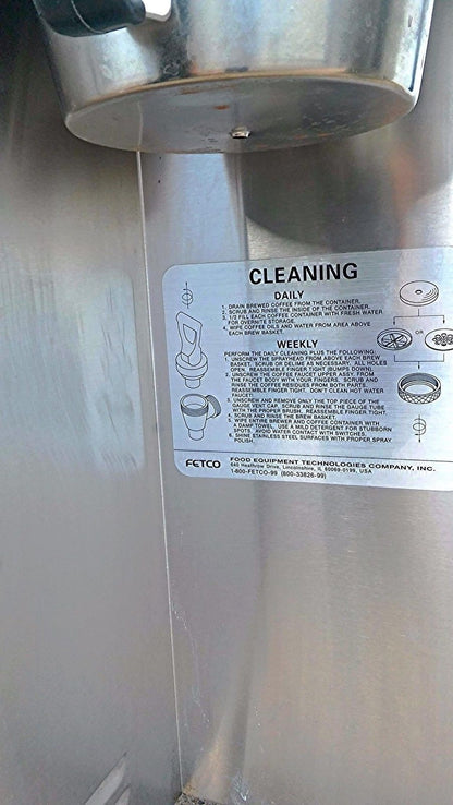 FETCO CBS-52H15 1.5 GALLON COFFEE MACHINE BREW PERCULATOR BREWER NSF FREE SHIP