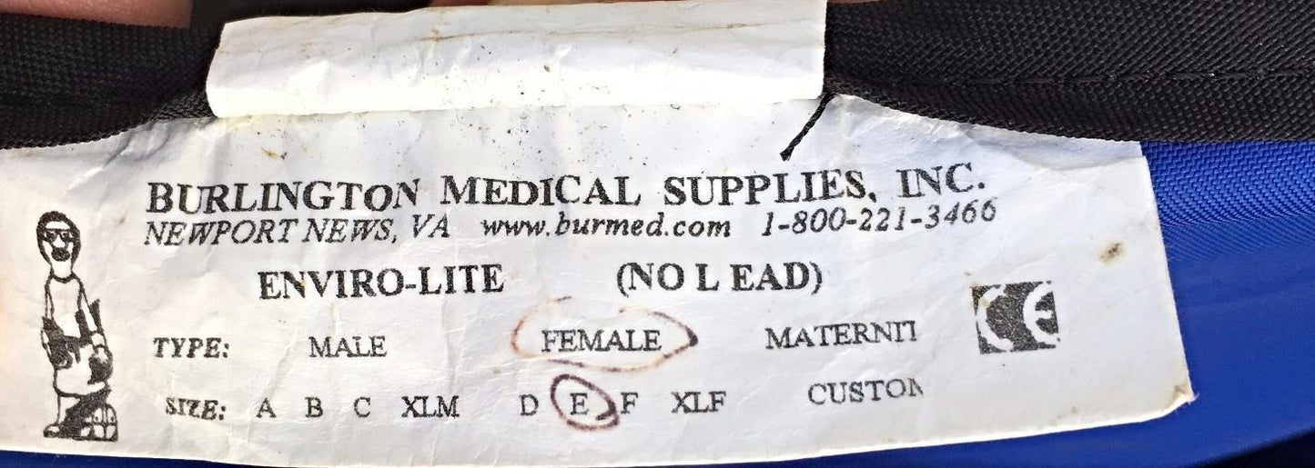 BURLINGTON MEDICA LEAD PROTECTION XRAY FULL WRAP X-RAY RADIOLOGICAL APRON FEMALE