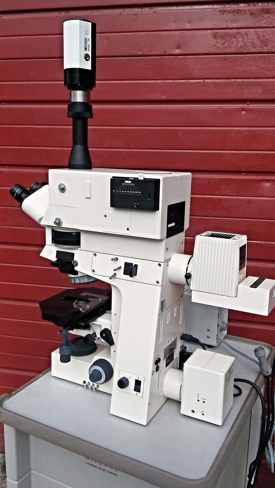 ZEISS AXIOPHOT FLUORESCENCE POLARIZED FILTER MICROSCOPE PULNIX TM-745 CAMERA